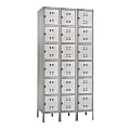 Safco® Six-Tier Two-Tone 3-Column Locker With Legs, 78"H x 36"W x 18"D, Gray