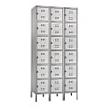 Safco® Six-Tier Two-Tone 3-Column Locker With Legs, 78"H x 36"W x 18"D, Gray 1 thumbnail image