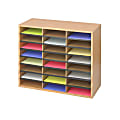 Safco Laminte Literature Organizer - 24 Compartment(s) - Compartment Size 2.50" x 9" x 11.75" - 23.5" Height x 29" Width x 12" DepthFloor - Laminate - Medium Oak - Particleboard - 1 Each