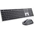 Dell Premier Multi-Device Wireless Keyboard And Mouse KM7321W - USB Wireless Bluetooth/RF Titan Gray - USB Wireless Bluetooth/RF Mouse - Optical - 4000 dpi - 7 Button - Scroll Wheel - Titan Gray - Multimedia Hot Key(s) - AAA, AA