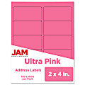 JAM Paper® Mailing Address Labels, Rectangle, 2" x 4", Pink, Pack Of 120 1 thumbnail image