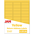 JAM Paper® Mailing Address Labels, 302725801, 2 5/8" x 1", Yellow, Pack Of 120