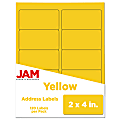 JAM Paper® Mailing Address Labels, Rectangle, 2" x 4", Yellow, Pack Of 120 1 thumbnail image