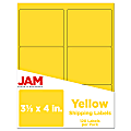 JAM Paper® Mailing Address Labels, Rectangle, 3 1/3" x 4", Yellow, Pack Of 120 1 thumbnail image