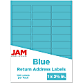 JAM Paper® Mailing Address Labels, 302725762, 2 5/8" x 1", Blue, Pack Of 120