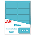 JAM Paper® Mailing Address Labels, Rectangle, 2" x 4", Blue, Pack Of 120