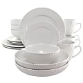 Elama Elle 18-Piece Porcelain Dinnerware Set, White