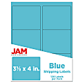JAM Paper® Mailing Address Labels, Rectangle, 3 1/3" x 4", Blue, Pack Of 120