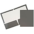 JAM Paper® Glossy 2-Pocket Presentation Folders, Gray, Pack of 6