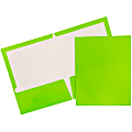JAM Paper® Glossy 2-Pocket Presentation Folders, Lime Green, Pack of 6 1 thumbnail image