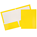 JAM Paper® Glossy 2-Pocket Presentation Folders, Yellow, Pack of 6 1 thumbnail image