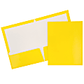 JAM Paper® Glossy 2-Pocket Presentation Folders, Yellow, Pack of 6