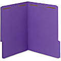 Smead® WaterShed® CutLess® 1/3-Cut Fastener Folders With 2 Fasteners, Letter Size, Purple, Box Of 50 Folders