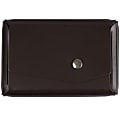 JAM Paper® Leather Business Card Case, Angular Flap, 2 1/2" x 4" x 3/4", Dark Brown