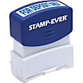 Stamp-Ever Pre-inked For Deposit Only Stamp - Message Stamp - "FOR DEPOSIT ONLY" - 0.56" Impression Width x 1.69" Impression Length - 50000 Impression(s) - Blue - 1 Each