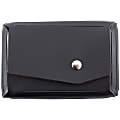 JAM Paper® Leather Business Card Case, Angular Flap, 2 1/2" x 4" x 3/4", Black