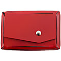 JAM Paper® Leather Business Card Case, Angular Flap, 2 1/2" x 4" x 3/4", Red