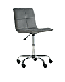 Linon Home Decor Products Marin Fabric Mid-Back Home Office Chair, Gray/Silver 1 thumbnail image