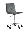 Linon Home Decor Products Marin Fabric Mid-Back Home Office Chair, Gray/Silver