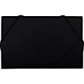 JAM Paper® Plastic Business Card Case With Round Flap, 3 1/2" x 2 1/4" x 1/4", Black