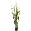 Nearly Natural Grass & Bamboo 48”H Artificial Plant With Pot, 48”H x 10”W x 10”D, Green