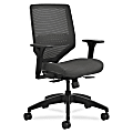 HON® Solve Fabric Mid-Back Task Chair, Ilira-Stretch Mesh Back, Black 1 thumbnail image