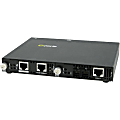 Perle SMI-100-S2SC120 - Fiber media converter - 100Mb LAN - 100Base-TX, 100Base-ZX - RJ-45 / SC single-mode - up to 74.6 miles - 1550 nm