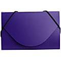 JAM Paper® Plastic Business Card Case With Round Flap, 3 1/2" x 2 1/4" x 1/4", Purple 1 thumbnail image