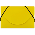 JAM Paper® Plastic Business Card Case With Round Flap, 3 1/2" x 2 1/4" x 1/4", Yellow 1 thumbnail image