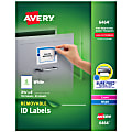 Avery® Removable ID Labels With Sure Feed® Technology, 6464, Rectangle, 3-1/3" x 4", White, Pack Of 150 1 thumbnail image