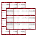 2026 SwiftGlimpse Yearly Reversible Erasable Wall Calendar, 24" x 36", White/Maroon, January To December 1 thumbnail image