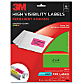 3M™ Permanent High-Visibility Laser Labels, Assorted Neon Colors, 2" x 4", Pack Of 150 1 thumbnail image