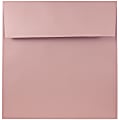 JAM Paper® Color Square Invitation Envelopes, 8 1/2" x 8 1/2", Gummed Seal, Baby Pink, Pack Of 25