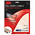 3M™ Clear Inkjet Full-Sheet Labels, 8 1/2" x 11", Pack Of 25 1 thumbnail image