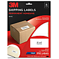 3M™ Permanent Adhesive Shipping Labels, 3200-S, 2" x 4", White, Inkjet, Pack Of 250