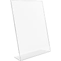 Lorell® L-base Acrylic Slanted Sign Holder Stand, 8-1/2" x 11", Clear, Pack Of 3