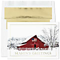 Custom Embellished Holiday Cards And Foil Envelopes, 7-7/8" x 5-5/8", Winter Americana, Box Of 25 Cards