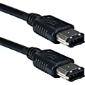 QVS 15ft IEEE1394 FireWire/i.Link 6Pin to 6Pin Black Cable - 15 ft FireWire Data Transfer Cable for Cellular Phone - First End: 1 x Male FireWire - Second End: 1 x Male FireWire - Shielding - Black