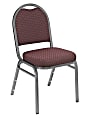 National Public Seating Dome-Back Stacking Chairs, Fabric, Diamond Burgundy/Silvervein, Set Of 2