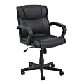 Elama Faux Leather Mid-Back Adjustable Office Chair, Black