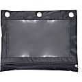 Advantus Binder Pencil Pouch - 10" Height x 7.4" Width - 3 x Holes - Ring Binder - Rectangular - Black, Clear - Vinyl - 1 Each 1 thumbnail image