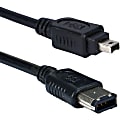QVS 25ft IEEE1394 FireWire/i.Link 6Pin to 4Pin A/V Black Cable - 25 ft FireWire Data Transfer Cable for Camcorder - First End: 1 x Male FireWire - Second End: 1 x Male FireWire - Shielding - Black 1 thumbnail image