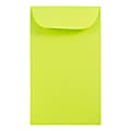 JAM Paper® Coin Envelopes, #3, Gummed Seal, Lime Green, Pack Of 50 Envelopes