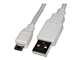 4XEM - Data / power cable - Micro-USB Type B male to USB male - 6 ft - white 1 thumbnail image