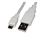 4XEM - Data / power cable - Micro-USB Type B male to USB male - 6 ft - white