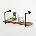 Honey Can Do Industrial Wall Shelf, 13-7/16”H x 12”W x 31-1/2”D, Rustic/Black 1 thumbnail image