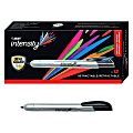 BIC Intensity Retractable Permanent Markers, Fine Point, Black, Pack Of 12 Markers