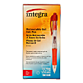 Integra Retractable Gel Pens, Fine Point, 0.5 mm, Red Barrel, Red Ink, Pack Of 12 Pens 1 thumbnail image