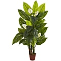 Nearly Natural Spathiphyllum 54”H Artificial Real Touch Plant With Pot, 54”H x 30”W x 26”D, Green 1 thumbnail image