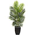 Nearly Natural Paradise Palm 66”H Artificial Tree With Square Planter, 66”H x 28”W x 28”D, Green